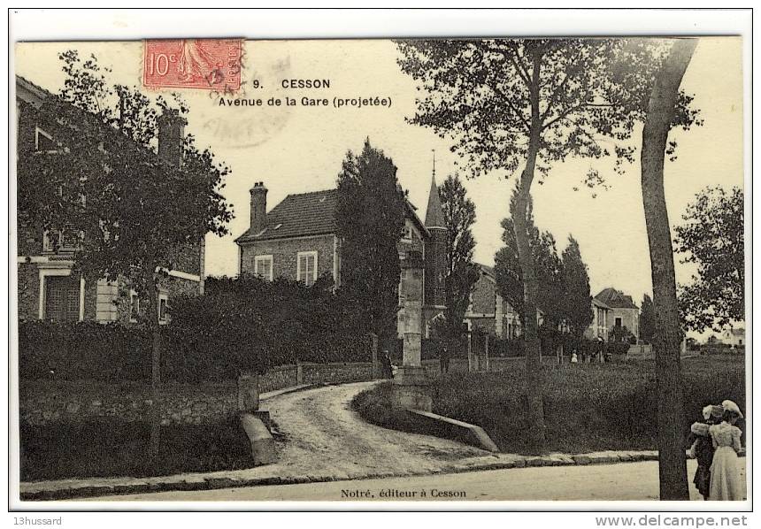 Carte Postale Ancienne Cesson - Avenue De La Gare (projetée) - Cesson