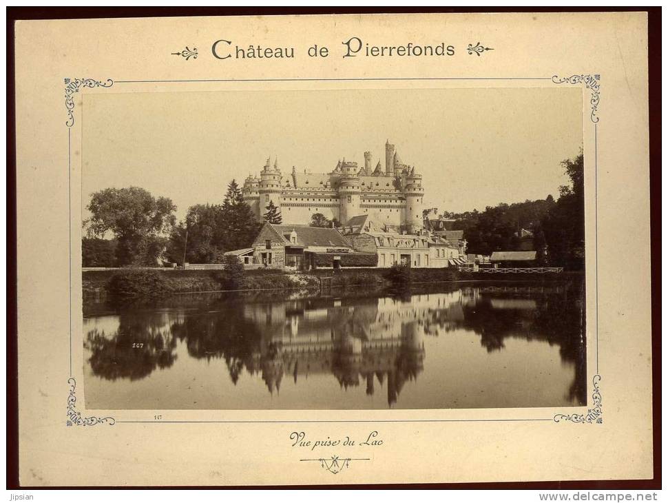 Photographie Originale Circa Fin 19ème Château De Pierrefonds Vue Prise Du Lac   NW43 - Pierrefonds