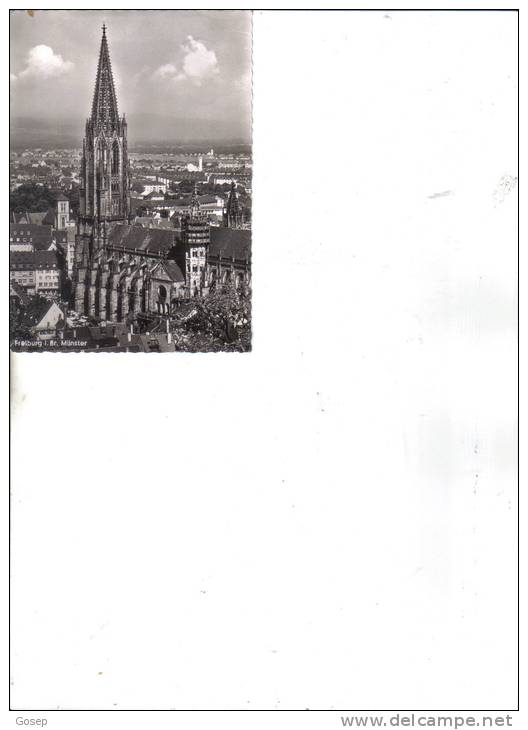 Germany-frelburg I Br.munster(post Card Black And White)-used In 2 Stamps - Friedberg