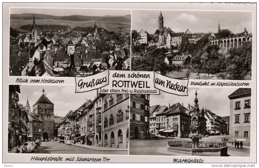 Allemagne: Rottweil Très Belle Carte Multivue Voyagée, Très Bon état - Rottweil