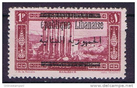 Grand Liban: 1928 , Maury  99 E , Surcharge épublique, Sans R , Neuf * MH - Neufs