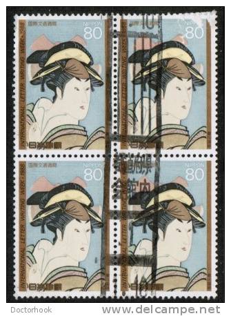 JAPAN   Scott #  1741  VF USED Blk. Of 4 - Gebraucht