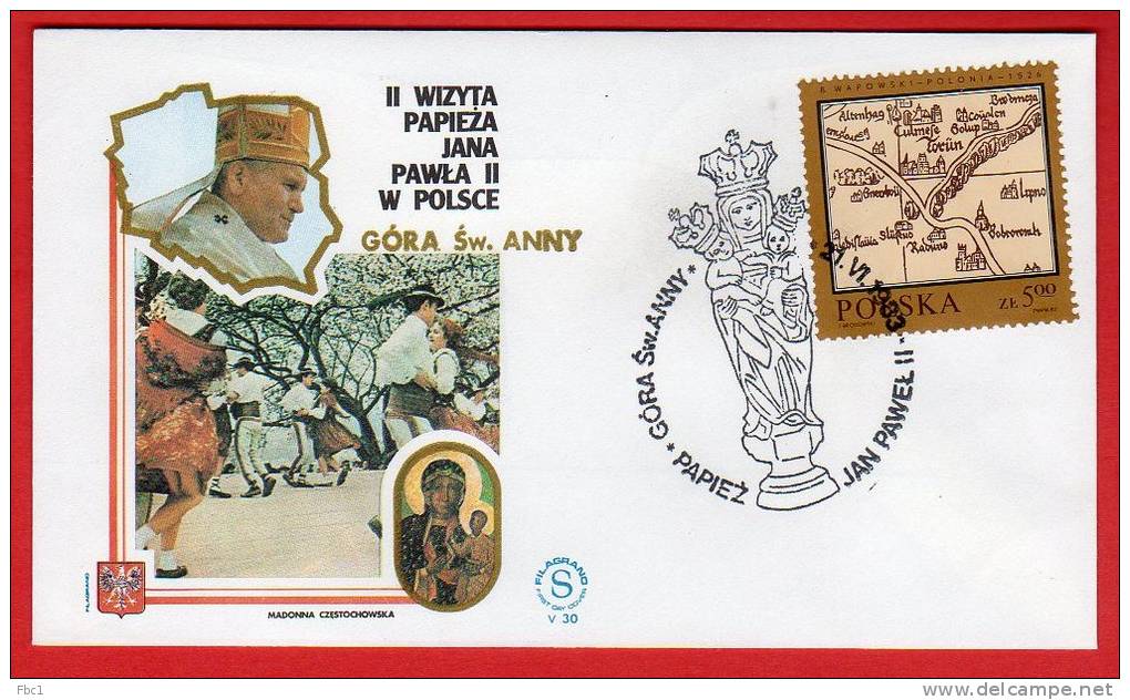 Pologne - Enveloppe Voyage Du Pape Jean Paul II  (Jana Pawla II) 1983  Gora Sw Anny - Machines à Affranchir (EMA)