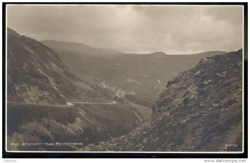 POSTCARD PENMAENMAWR SYCHNANT PASS JUDGES 3033  RPPC NORTH WALES - Denbighshire