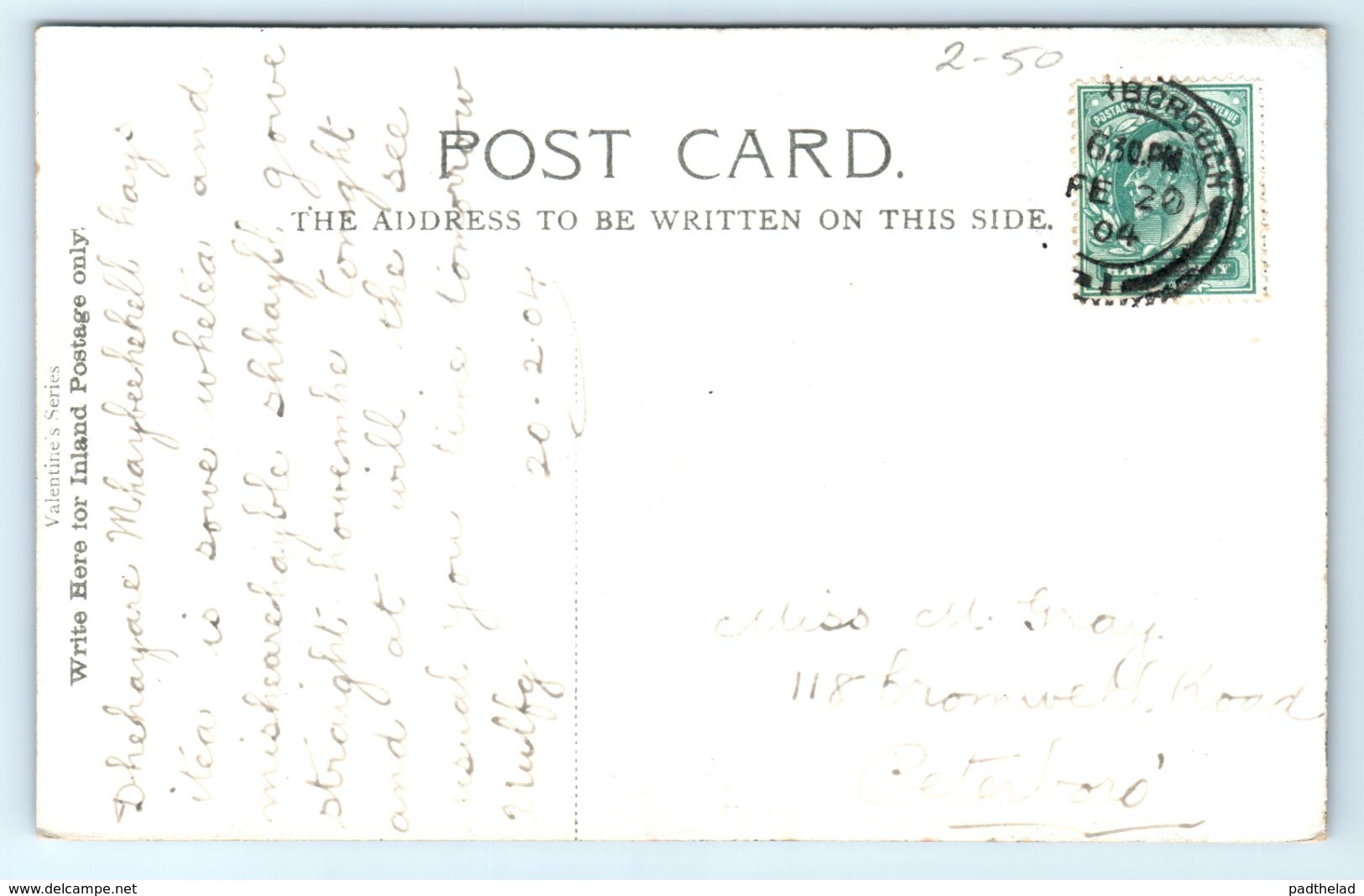 POSTCARD RIPON CATHEDRAL 1904 VALENTINES SERIES PETERBOROUGH POSTAL ADDRESS - Clovelly