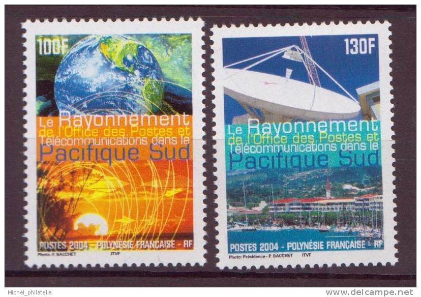 Polynesie N° 717-718** Neuf Sans Charniere Telecommunications - Unused Stamps