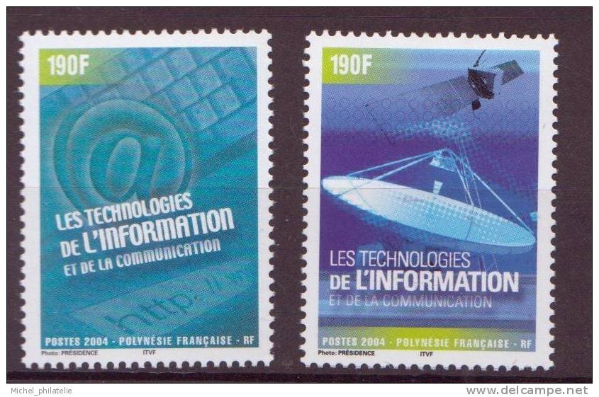 Polynesie N° 719-720** Neuf Sans Charniere Les Technologies De L'information - Unused Stamps