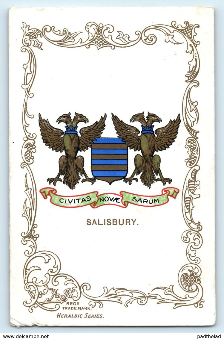 POSTCARD SALISBURY CREST SHIELD HERALDIC HERALDRY CIVITAS NOVAE SARUM 1905 - Salisbury