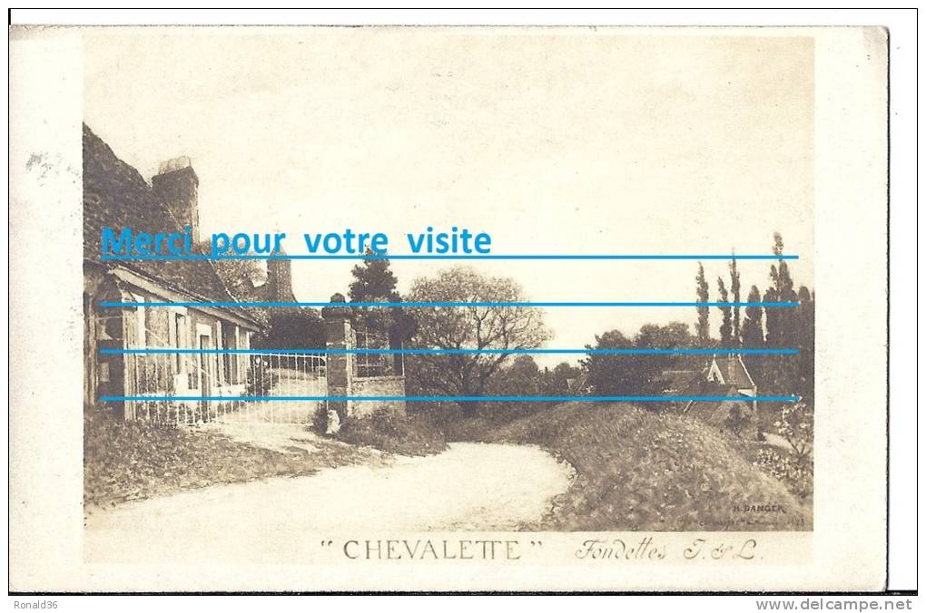 Cp 37 FONDETTES VALLIERE CHEVALETTE Propriété  ( église Route  ) - Fondettes