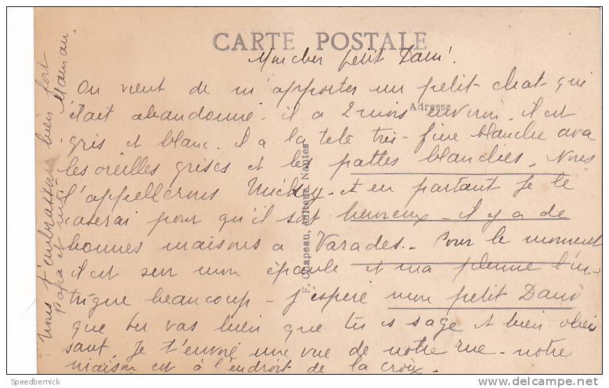 18989 VARADES Route De Nantes 14 Chapeau. Habitant De La Rue - Varades