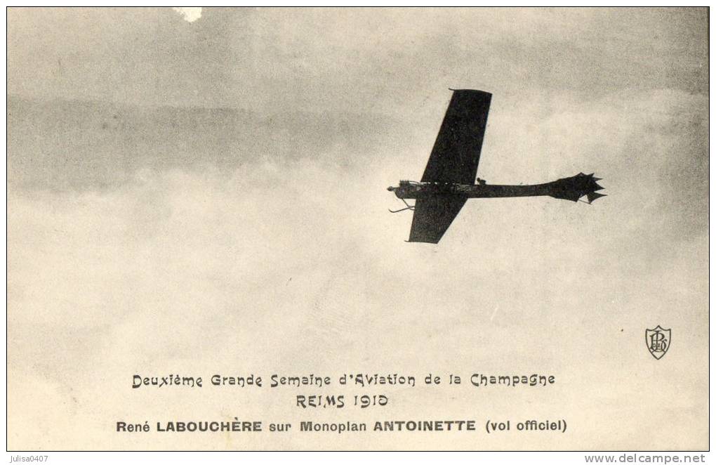 REIMS AVIATION Aviateur LABOUCHERE Avion Antoinette 1910 - Riunioni