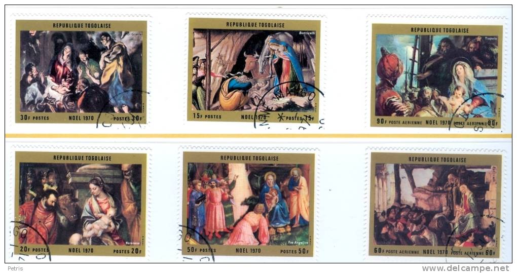 Togo: Christmas 1970 Complete Set Of 6 Stamps Used - Lot. A6 - Togo (1960-...)