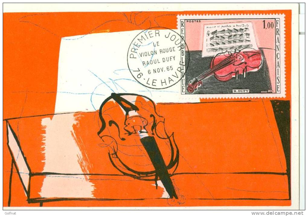 FRANCE CARTE MAXI LE VIOLON ROUGE DE DUFY 1965 - Impressionisme