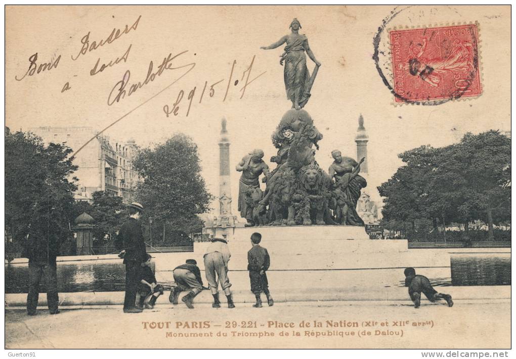 CPA (75)  PARIS XIe  /  Place De La Nation  -  Monument Du Triomphe De La République (de Dalou) - Distrito: 11