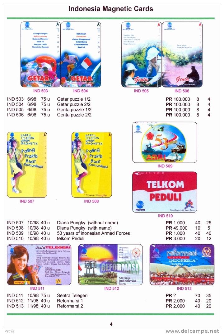 NEW - Indonesia 3 Catalogue 2011 - Magnetic 1998 - 2001 And TelcomSave - Indonesia