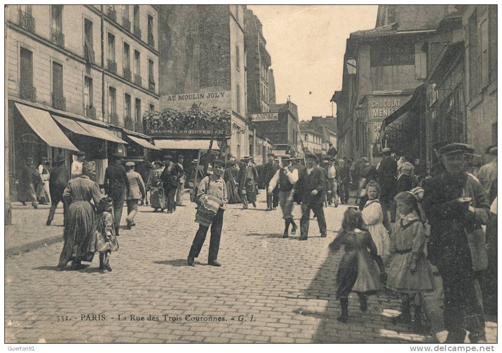 CPA (75)  PARIS XIe  /  La Rue Des Trois Couronnes  -  (défaut Coin Bas Gauche) - Arrondissement: 11