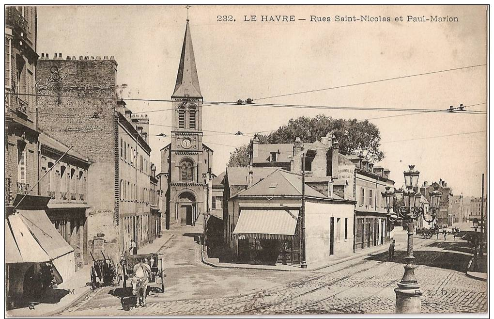 CPA 76 LE HAVRE RUES SAINT NICOLAS ET PAUL MARION RARE  BELLE CARTE !! - Unclassified