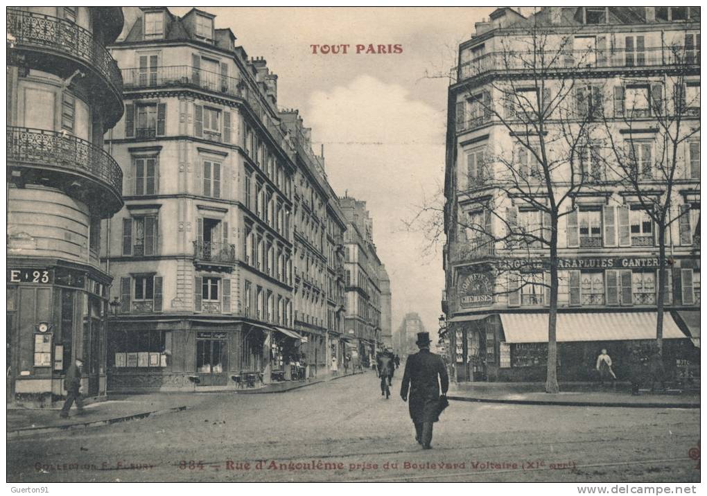 CPA (75)  PARIS XIe  /  Rue D'Angoulême Prise Du Boulevard Voltaire  - - Arrondissement: 11