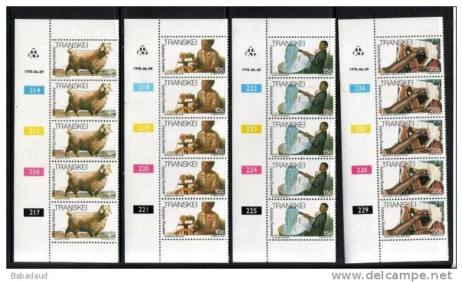 TRANSKEI 1978 WEAVING  Control Strips Of 5.  MNH ** - Transkei