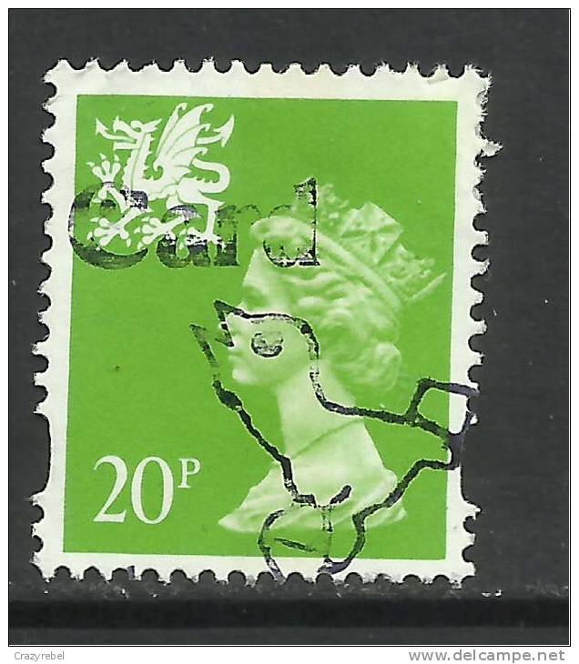 WALES GB 1996 QE2  20p BRIGHT GREEN USED STAMP SG W72 (J409) - Wales