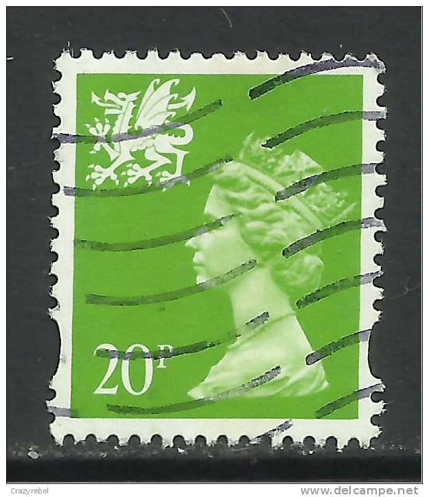 WALES GB 1996 QE2  20p BRIGHT GREEN USED STAMP SG W72 (J396) - Pays De Galles