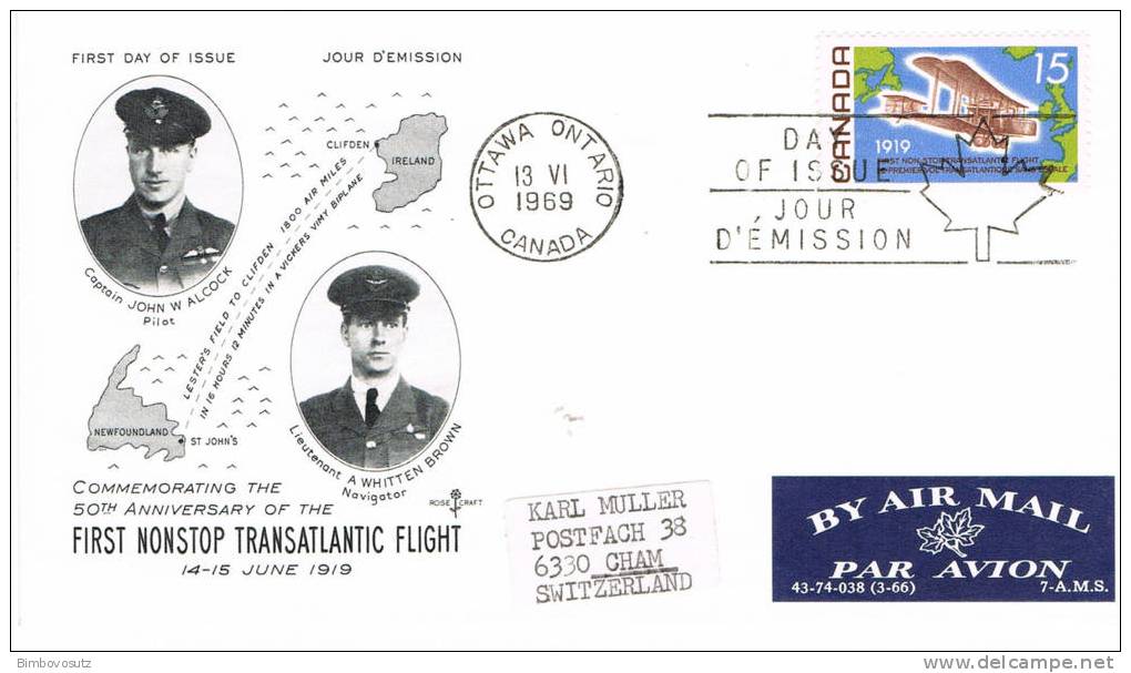 Canada 1969  1 FDC First Nonstop Transatlantic Flight - - 1961-1970