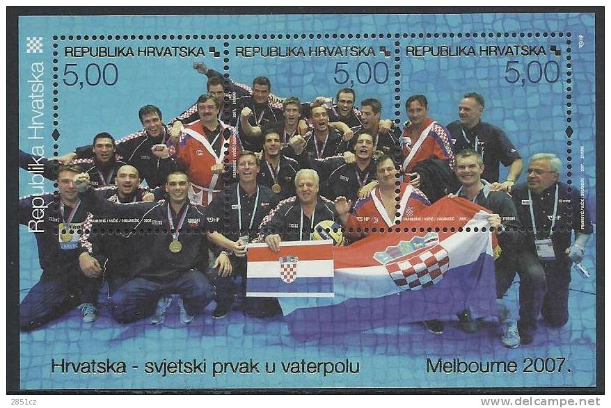 CROATIA - WORLD WATERPOLO CHAMPION, Melbourne 2007, Croatia, Block - Water-Polo