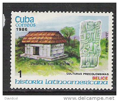 Q669.-.C U B A.-. 1986.-. EDIFIL # : 3206/20 .-. 10 STAMPS  .-. MNH .-. ARCHAEOLOGY .-. CENTRAL AND SOUTHAMERICA - Archéologie