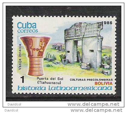 Q669.-.C U B A.-. 1986.-. EDIFIL # : 3206/20 .-. 10 STAMPS  .-. MNH .-. ARCHAEOLOGY .-. CENTRAL AND SOUTHAMERICA - Archéologie