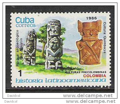 Q669.-.C U B A.-. 1986.-. EDIFIL # : 3206/20 .-. 10 STAMPS  .-. MNH .-. ARCHAEOLOGY .-. CENTRAL AND SOUTHAMERICA - Archéologie