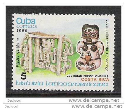 Q669.-.C U B A.-. 1986.-. EDIFIL # : 3206/20 .-. 10 STAMPS  .-. MNH .-. ARCHAEOLOGY .-. CENTRAL AND SOUTHAMERICA - Archéologie