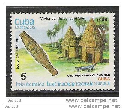 Q669.-.C U B A.-. 1986.-. EDIFIL # : 3206/20 .-. 10 STAMPS  .-. MNH .-. ARCHAEOLOGY .-. CENTRAL AND SOUTHAMERICA