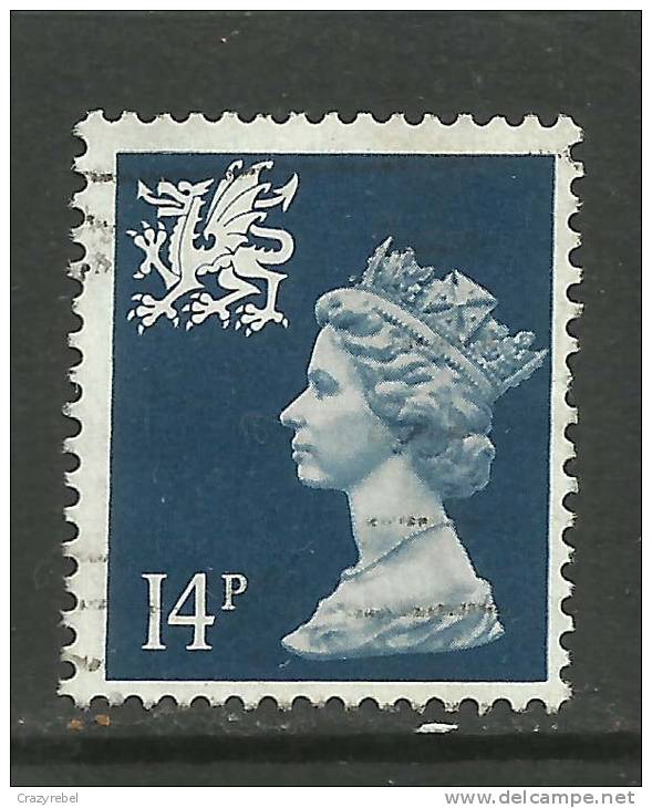 WALES GB 1988 QE 14p DEEP BLUE USED STAMP SG W40.(J302) - Wales