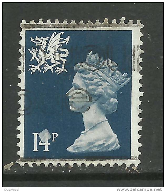 WALES GB 1988 QE 14p DEEP BLUE USED STAMP SG W40.(J323) - Wales