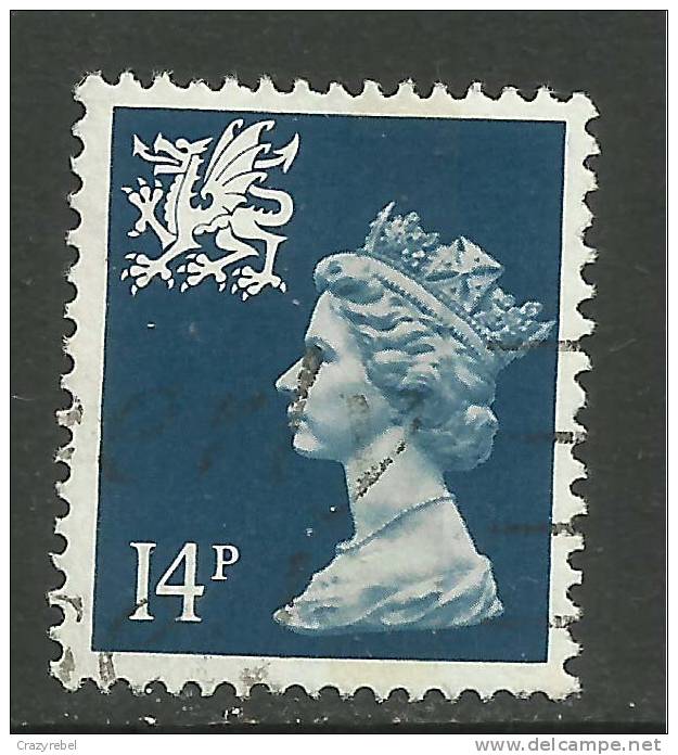 WALES GB 1988 QE 14p DEEP BLUE USED STAMP SG W40.(J324) - Pays De Galles