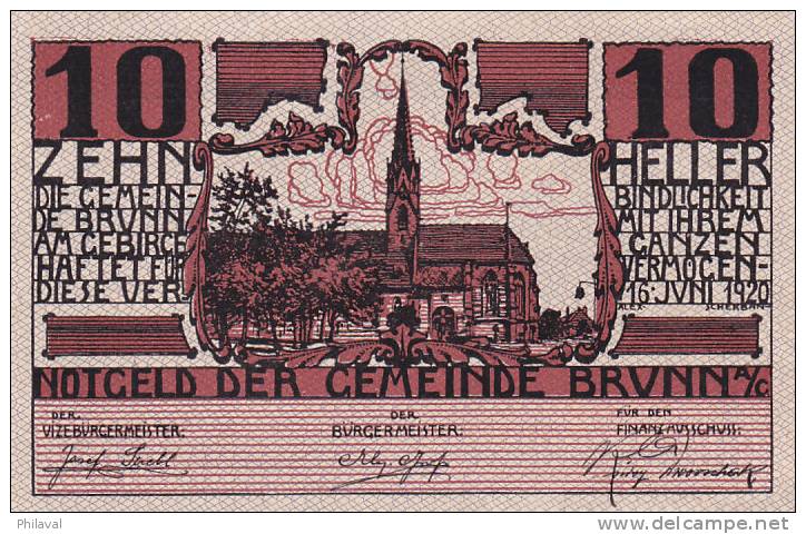 Notgeld 10 Heller  : BRUNN - Autriche