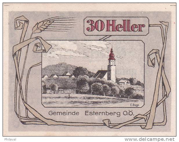 Notgeld 30 Heller  : ESTERNBERG - Autriche
