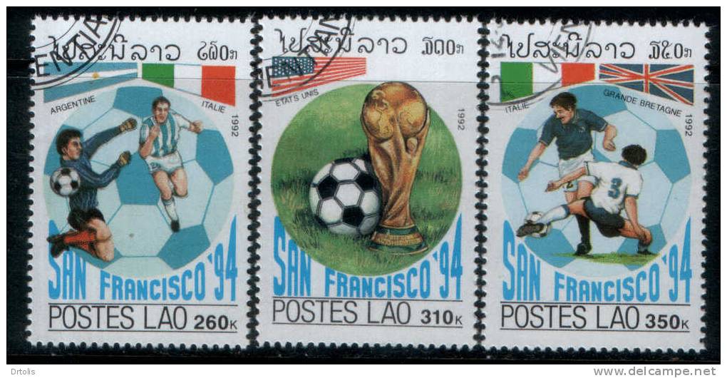 LAO / WORLD CUP SOCCER CHAMPIONSHIPS USA 94; ARGENTINA;ITALY& UNITED KINGDOM / VFU / 2 SCANS . - 1994 – États-Unis