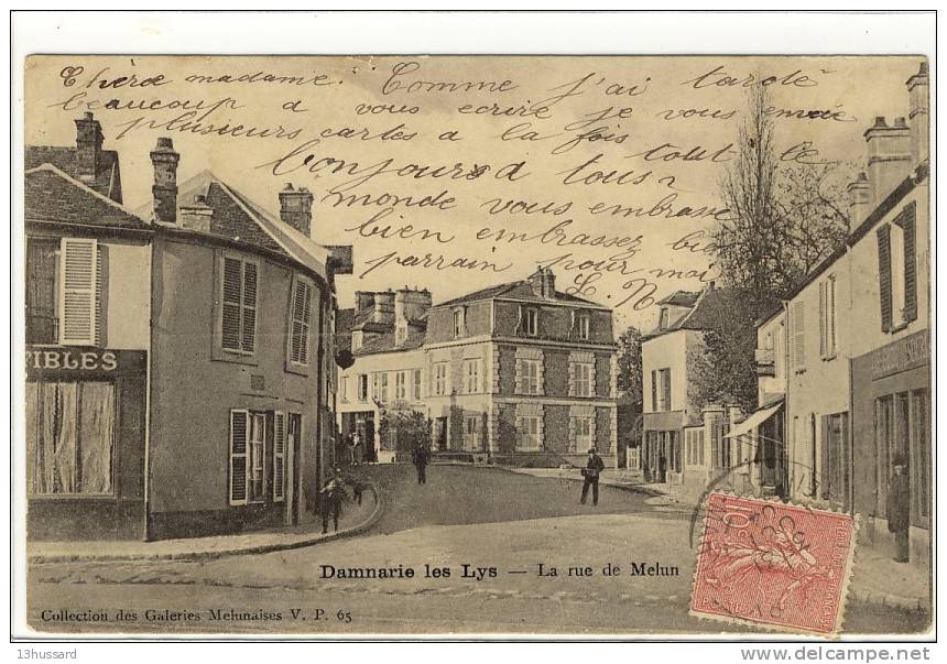 Carte Postale Ancienne Dammarie Des Lys - La Rue De Melun - Dammarie Les Lys