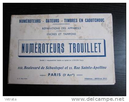 Buvard (24x16 Cm) Numéroteurs Trouillet - Altri & Non Classificati