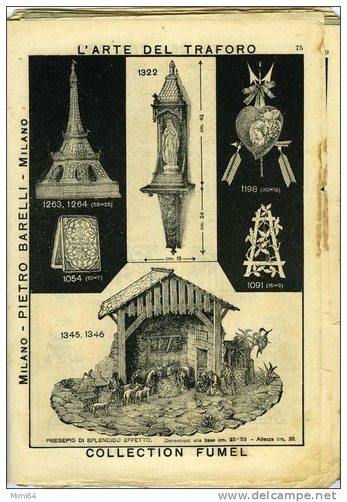 CATALOGUE DE PYROGRAVURE , DESSINS CROQUIS POUR LE DECOUPAGE DU BOIS CORNE CUIR ET METAUX .MAISON BARELLI MILAN  ITALIEN