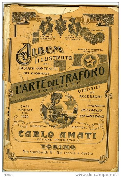 CATALOGUE DE PYROGRAVURE , DESSINS CROQUIS POUR LE DECOUPAGE DU BOIS CORNE CUIR ET METAUX .MAISON AMATI TORINO  ITALIEN - Home Decoration