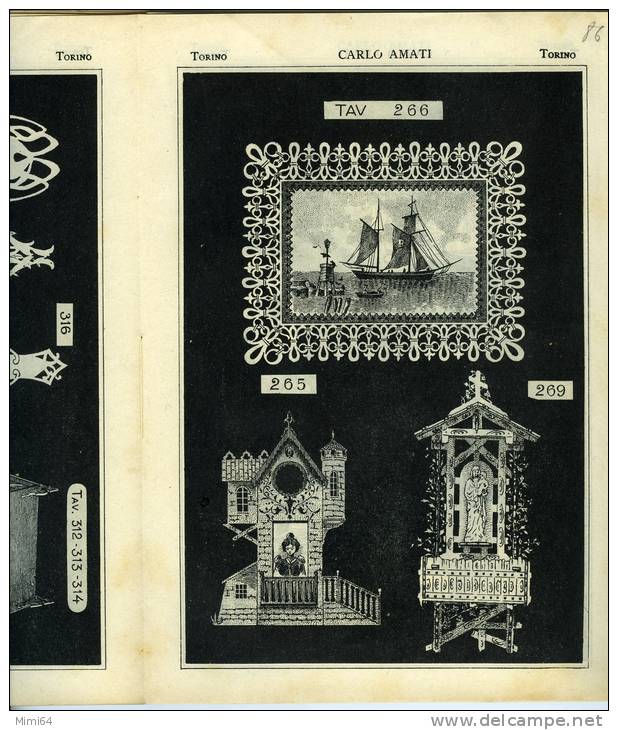 CATALOGUE DE PYROGRAVURE , DESSINS CROQUIS POUR LE DECOUPAGE DU BOIS CORNE CUIR ET METAUX .MAISON AMATI TORINO  ITALIEN