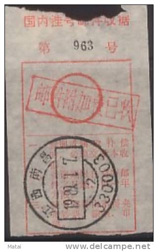 CHINA CHINE ADDED CHARGE LABELS OF JIANGXI NANCHANG 330003 - Nuovi