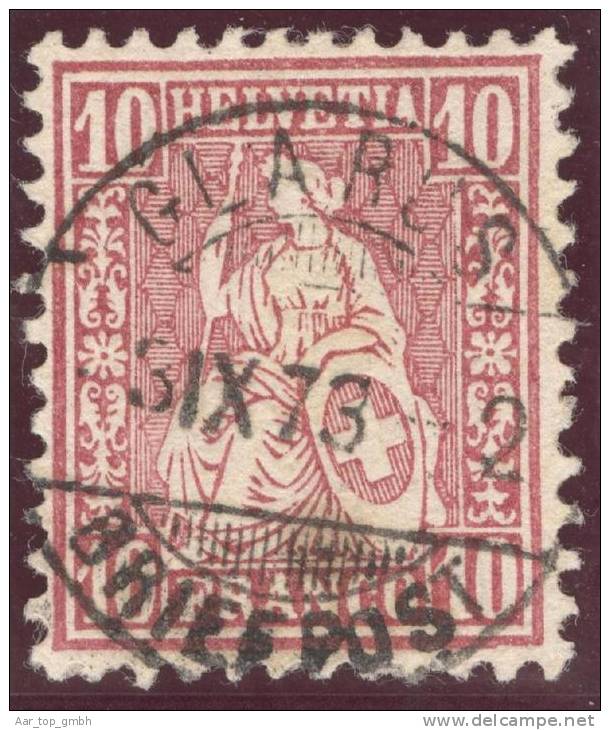 Heimat GL Glarus 1876-10-31 Vollstempel Auf Zu#38 Sitzende Helvetia - Gebruikt