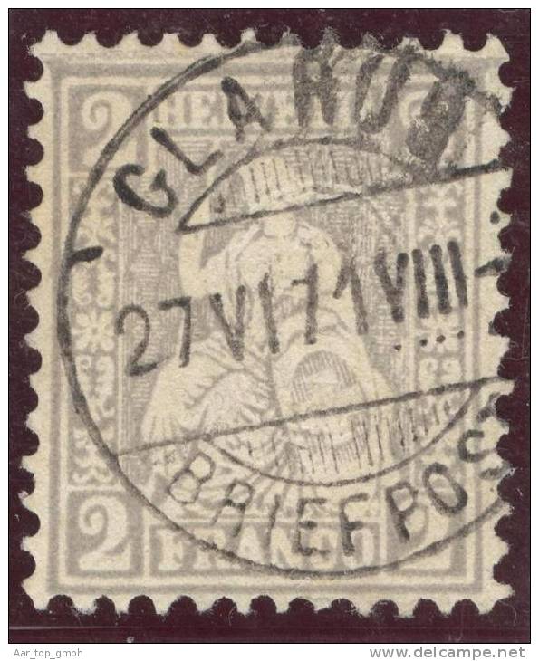 Heimat GL GlARUS 1871-06-27 Vollstemepl Auf Zu#28 Sitzende Helvetia - Oblitérés