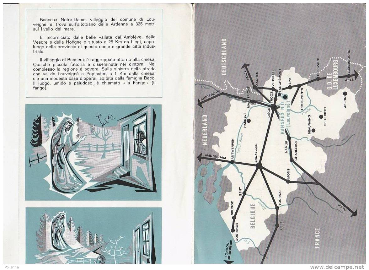 C0521 - Brochure Illustrata - APPARIZIONI MADONNA - BANNEUX NOTRE-DAME - BELGIO Anni '60 - Religion