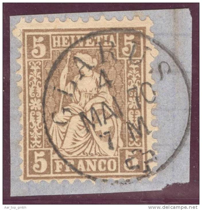 Heimat GL GLARUS 1870-05-04 Auf Briefstück Zu#30 Sitzende Helvetia - Oblitérés