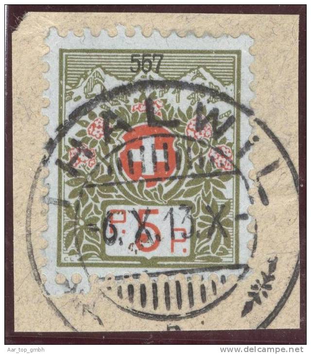 Heimat ZH Thalwil 1913-10-06 Portofreiheit Auf Briefstück Zu#4A Kl#557 Ferienkolonie 5Rp. 1400 Marken Abgegeben - Franchise