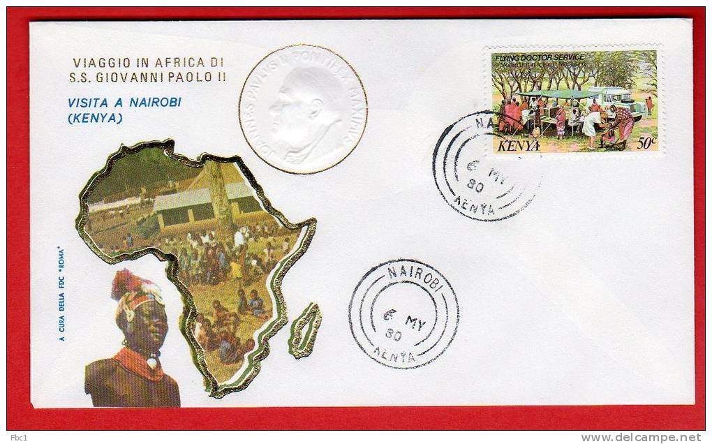 Kenya  - Enveloppe Voyage Du Pape Jean-Paul II - 1980 - Nairobi - Kenya (1963-...)